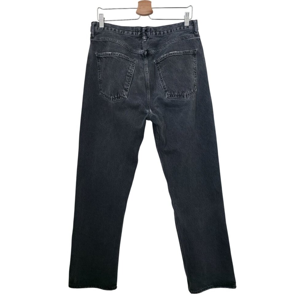 Agolde Black Stonewashed Straight Leg Denim Button Fly Jeans Men's 30x30 - Picture 2 of 11